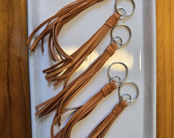 Genuine Leather Tassel Keychain