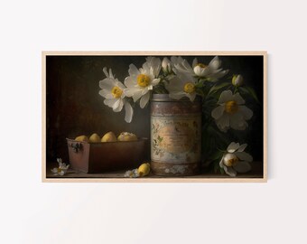 Samsung Frame Art TV, Art for TV, Frame Art Tv, Floral Art Tv, Vintage flowers artwork for TV, Digital Frame Art Tv, Tv Art, Farmhouse