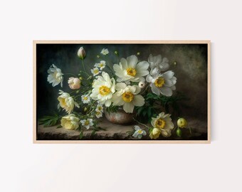 Samsung Frame Art TV, Art for TV, Frame Art Tv, Floral Art Tv, Vintage flowers artwork for TV, Digital Frame Art Tv, Tv Art, Farmhouse