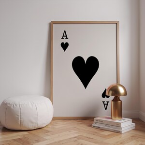 Ace of Hearts Print: Modern Valentine&#39;s Day Decor (Digital Download)