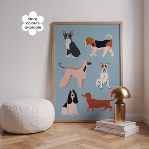 Dog Breeds Art Print: Afghan Hound, French Bulldog (Digital Download)