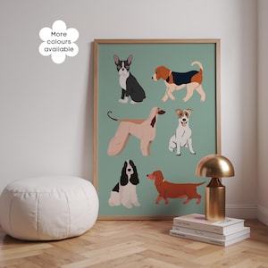 Dog Breeds Art Print: Stylish Dog Lover Gift (Digital Download)