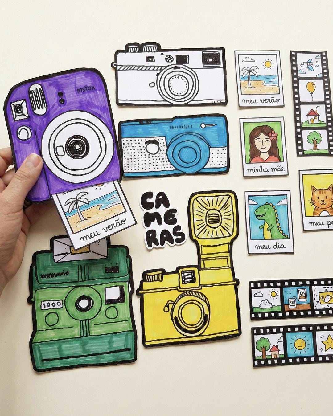 Printable Paper Camera Craft – Kids Memory Book Activity (digital ...
