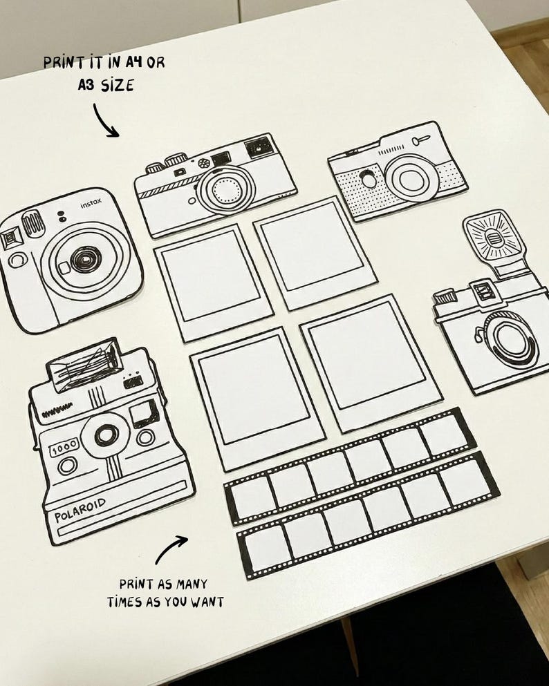 Printable Paper Camera Craft – Kids Memory Book Activity (digital ...