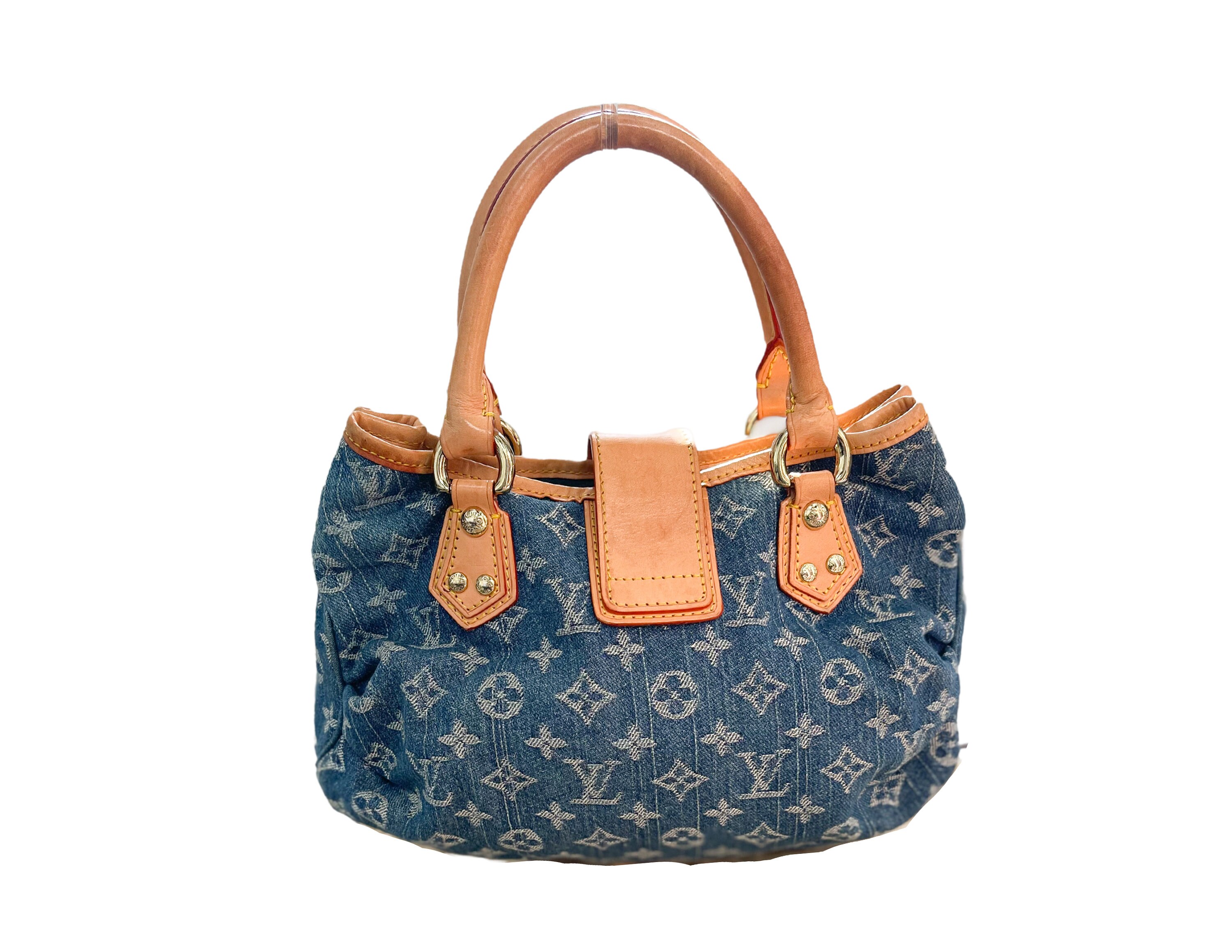 Louis Vuitton Pleaty Green Denim Bag ○ Labellov ○ Buy and Sell