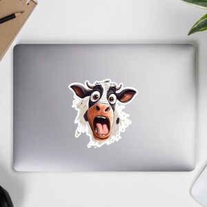 Stickers pour ordinateur portable de ferme | Décoration génisse I cadeau d'anniversaire | Sticker vache drôle | Éleveur du Midwest | Cadeau pour amoureux des vaches | Stickers sans bulles Animaux de la ferme