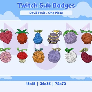 Twitch-prenumerationsmärken: Devil Fruit One Piece Anime-ström (digital nedladdning)