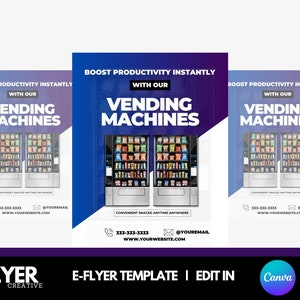 Vending Machine Flyer | Fully Customizable | Social Media Flyer | We Can Customize For You