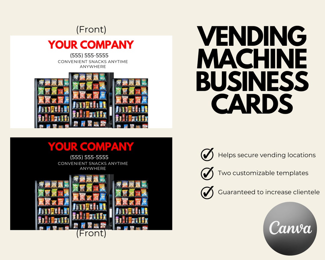 Vending Machine Business Cards We Can Customize for You Etsy
