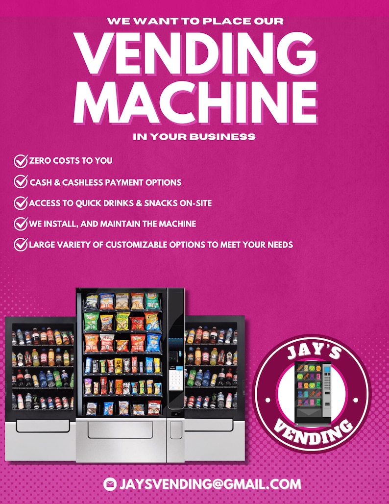 Custom Vending Machine Flyer: Personalized (digital Download) - Etsy