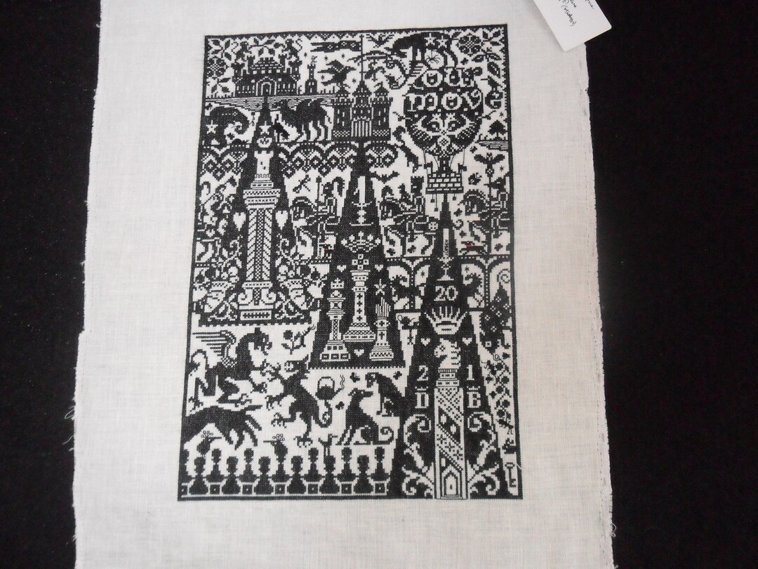 Completed Cross Stitch - YOUR MOVE - Etsy