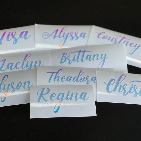 Holographic CUSTOM Personalized Vinyl Name Decals, Vinyl Sticker, Name Decal, Decals, Vinyl Decal, Vinyl Name Decal, Personalize, Custom