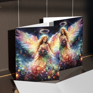 Prismatic Angel Christmas Greeting Cards, Envelopes Included