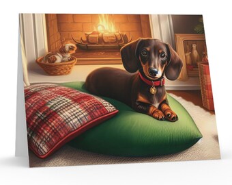 Dachshund Weiner Dog Christmas Holiday Greeting Cards, Envelopes Included