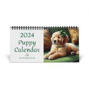2024 Puppy Desktop Calendar Etsy