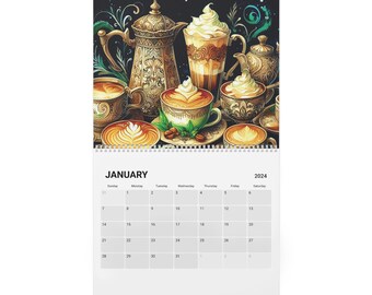 2024 Coffee Bar Wall Calendar, Coffee Art For Home And Office