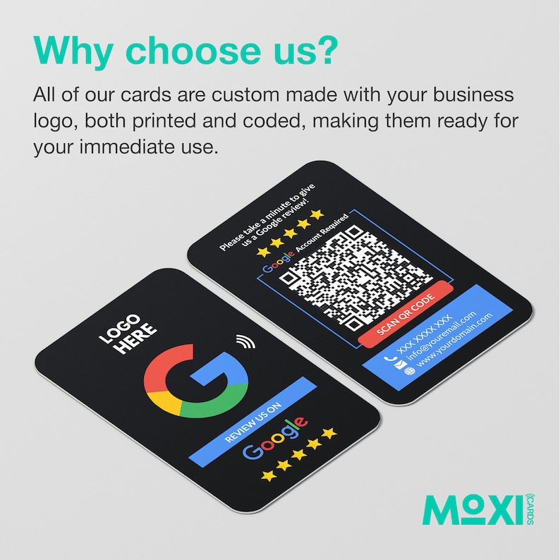 NFC card Google Review Cards, Custom Design, Tap Review Card, Increase Reviews, Personalised Business Card, Printed Cards, Business Card image 3