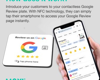 ホワイト Google レビュー NFC プレート スタンド、テーブルプレート