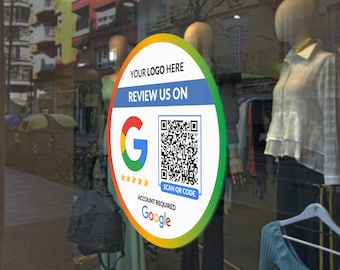 Fensteraufkleber, Google Bewertung QR-Code-Aufkleber, benutzerdefinierte Aufkleber, gedruckte Aufkleber, Kreisaufkleber, Kundenaufkleber, Google-Aufkleber