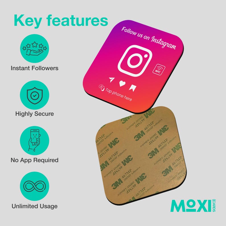 May include: A square, brown card with a green infinity symbol and the text "Unlimited Usage". The card is surrounded by a green circle. The card is part of a set of cards that feature key features of a product. The cards are on a white background.