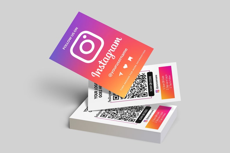 Instagram Business Card QR Code Followers Insta QR Cards Etsy Canada