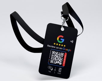 Cartes d'évaluation NFC noires, Carte d'identité avec cordon, Avis Google, Cartes d'évaluation en PVC, Carte de visite, Cartes imprimées, Carte de visite téléphonique