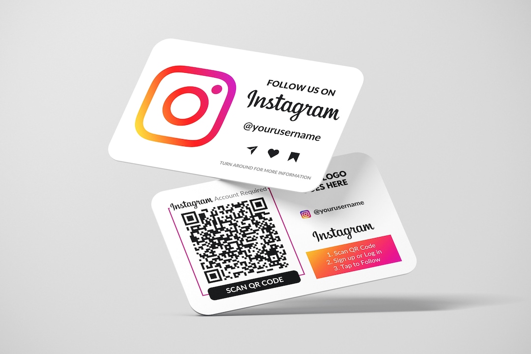 Instagram Business Card, QR Code Followers, Insta QR Cards, Custom