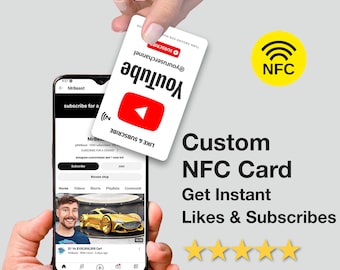 Aangepaste NFC-kaart YouTube-beoordelingskaarten, Tik op 'Recensiekaart', Meer recensies, Gepersonaliseerde visitekaartjes, Gedrukte kaartjes, Visitekaartje