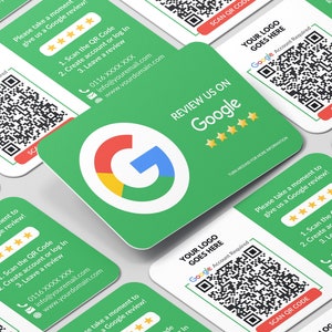 Cartão de visita Google Review, logotipo QR Code Design, cartão de visita personalizado, cartões impressos, cantos arredondados, cartões duplos, cartão de visita de feedback imagem 8