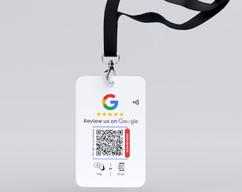 White NFC Review Cards, ID Card Lanyard, Google review, PVC Feedback Cards, Custom Business Card, Printed Cards, Calling Business Card