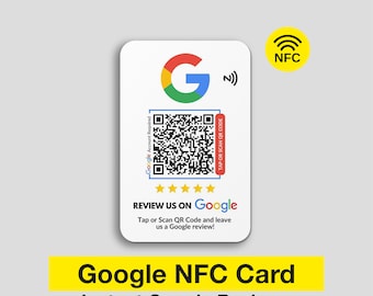 1 x NFC contactloze Google-recensiekaarten, enkelzijdige kaart, PVC-feedbackkaarten, aangepast visitekaartje, bedrukte kaarten, visitekaartje bellen