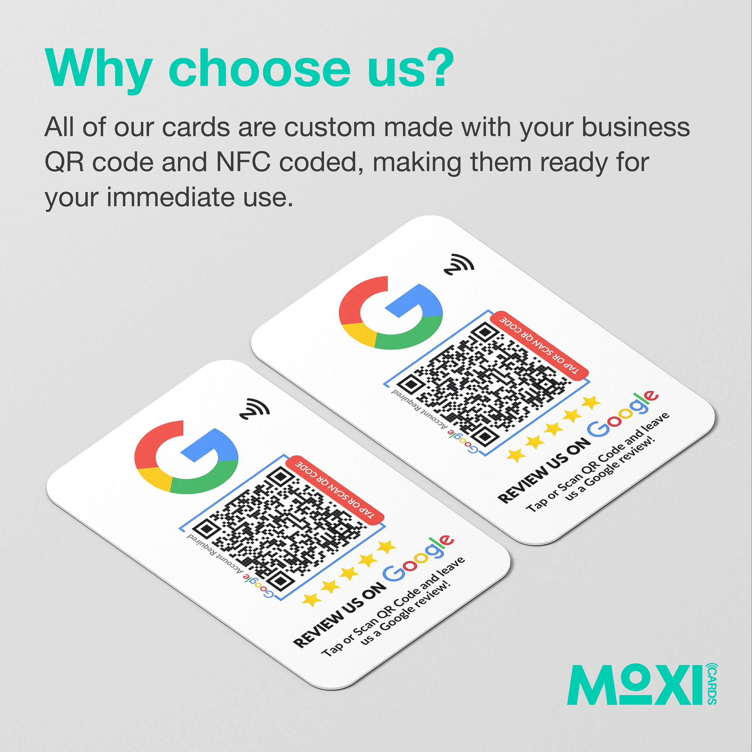 4 NFC Contactless Google Review Cards, Single Sided Card, PVC Feedback ...