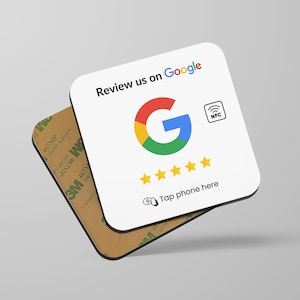 White Google Review NFC Plate Stand, Table Plate, Boost Your Google Reviews in 3 Seconds, Plate Display, White NFC Plate