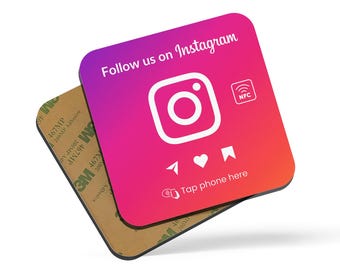 Instagram Follower NFC Plate, Table Plate, Boost Your Instagram Followers in 3 Seconds, Plate Display, White NFC Plate