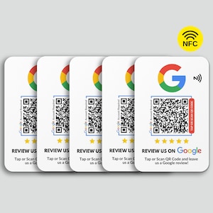 5 NFC Kontaktlose Google Bewertung Karten, Einseitig Karte, PVC Feedback Karten, Benutzerdefinierte Visitenkarte, Gedruckte Karten, Calling Visitenkarte