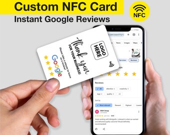 NFC Contactless Google Review Cards, Single Sided Card, PVC Feedback Cards, Custom Business Card, Thank You Card, Calling Business Card