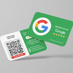 Cartão de visita Google Review, logotipo QR Code Design, cartão de visita personalizado, cartões impressos, cantos arredondados, cartões duplos, cartão de visita de feedback imagem 4
