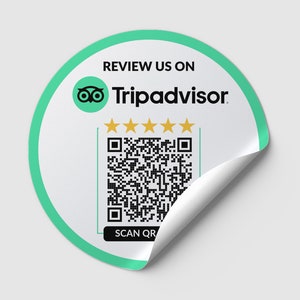 Adesivi per finestre di Tripadvisor, adesivi per codici QR, adesivi personalizzati, adesivi stampati, adesivi circolari, adesivi per clienti, adesivi per recensioni