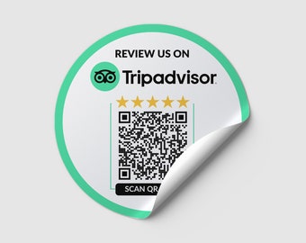 Tripadvisor-raamstickers, QR-codestickers, aangepaste stickers, bedrukte stickers, cirkelstickers, klantenstickers, beoordelingsstickers
