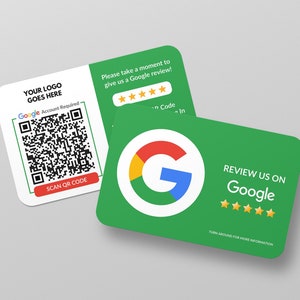 Cartão de visita Google Review, logotipo QR Code Design, cartão de visita personalizado, cartões impressos, cantos arredondados, cartões duplos, cartão de visita de feedback imagem 7