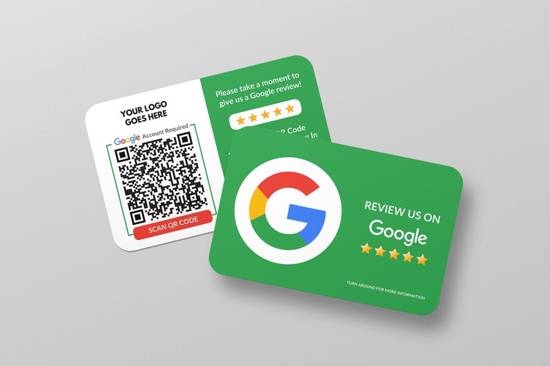 Cartão de visita Google Review, logotipo QR Code Design, cartão de visita personalizado, cartões impressos, cantos arredondados, cartões duplos, cartão de visita de feedback imagem 7