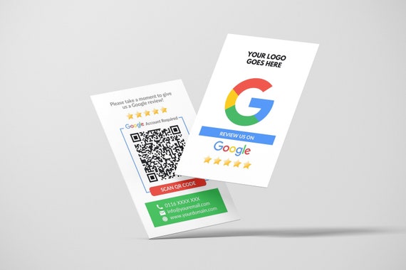 Google Review Business Card Icon with Google Review QR Code