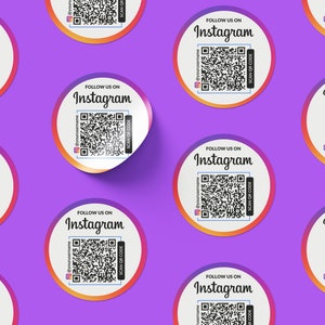 Foglio di adesivi, adesivi con codice QR di Instagram, adesivi personalizzati, adesivi stampati, adesivi circolari, adesivi personalizzati, rotoli di adesivi