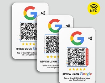 3 NFC contactloze Google-recensiekaarten, enkelzijdige kaart, PVC-feedbackkaarten, aangepast visitekaartje, bedrukte kaarten, visitekaartje bellen