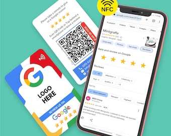 NFC-kaart Google-reviewkaarten, gepersonaliseerd ontwerp, Tap Review Card, Feedbackkaarten, Aangepast visitekaartje, Gedrukte kaartjes, Visitekaartje