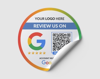 Raamstickers, Google Review QR-codestickers, aangepaste stickers, bedrukte stickers, cirkelstickers, klantenstickers, Google-stickers