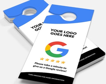 Google Review QR Code Hanger, Car Mirror Hanger, Rate us on Google, Feedback Card, Custom Printed Google Review Rating