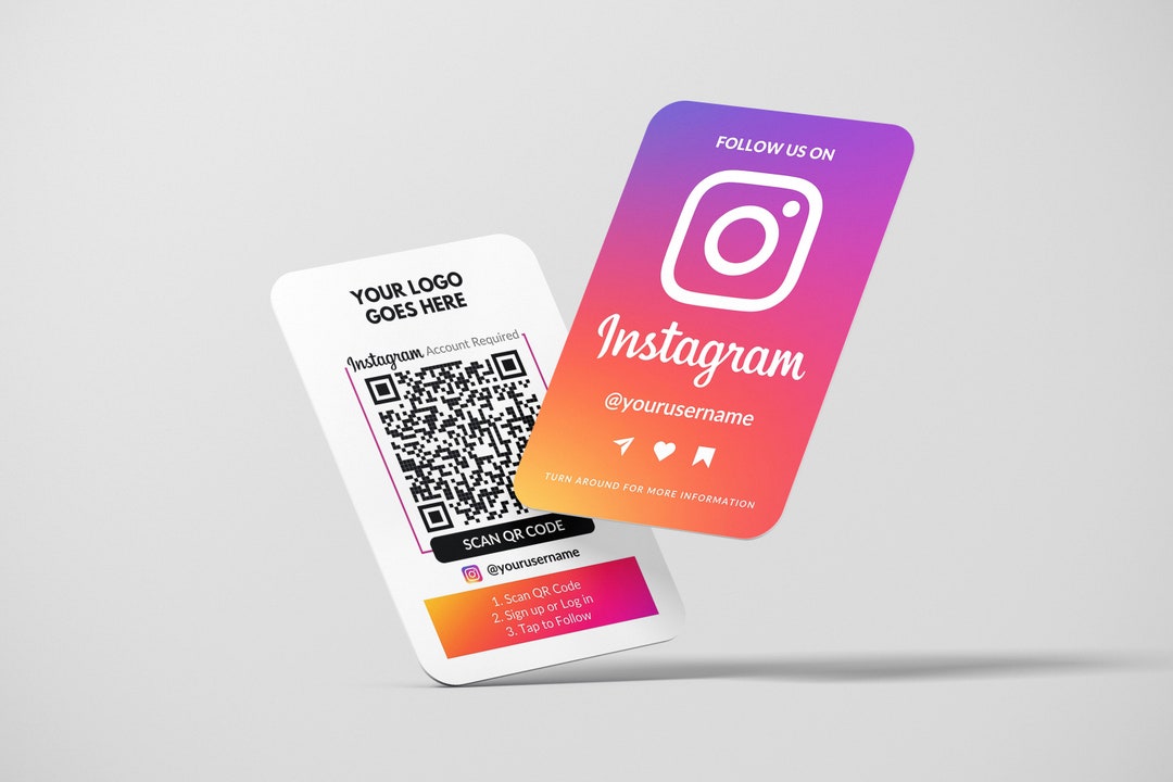 Qr Code Sticker Rounded Corners Instagram Business Card, QR Code Followers, Insta QR Cards, Custom ...