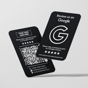Visitenkarten mit Google Bewertung QR-Code, Benutzerdefinierte Visitenkarte, Gedruckte Karten, Abgerundete Ecken, Duale Karten, Feedback-Visitenkarte