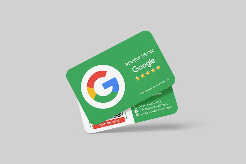 Cartão de visita Google Review, logotipo QR Code Design, cartão de visita personalizado, cartões impressos, cantos arredondados, cartões duplos, cartão de visita de feedback imagem 5